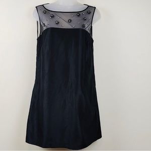 Pearl Georgina Chapman of Marchesa Black Rhinestone Mesh Sheath Dress